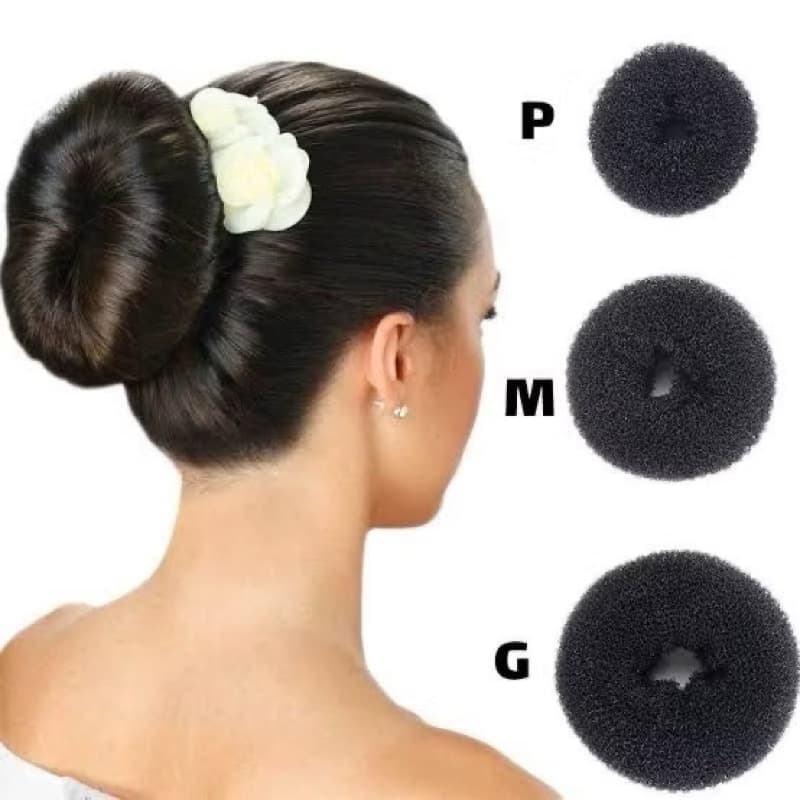 Kit 3/6/12 unidade Esponja Rosquinha para Coque – Acessório Donut Hair Prático e Estiloso para Penteados