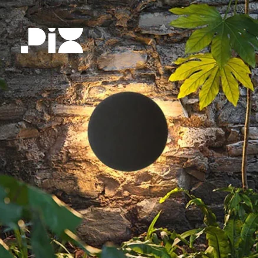 Luminária Arandela Parede Led Eclipse Preta 3000K Quente 12W 9W Pix Bivolt Redondo Iluminação