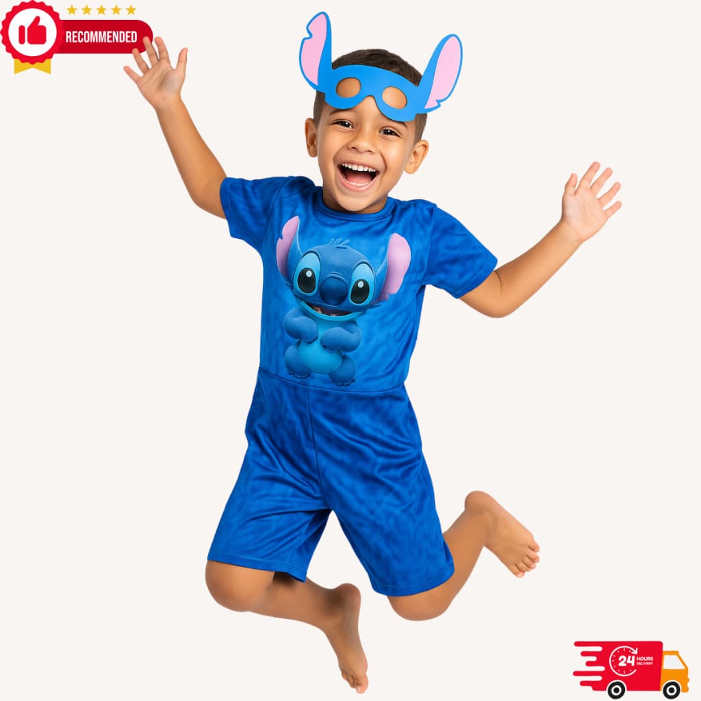 Fantasia Lilo Stitch Com Máscara - Envio Imediato