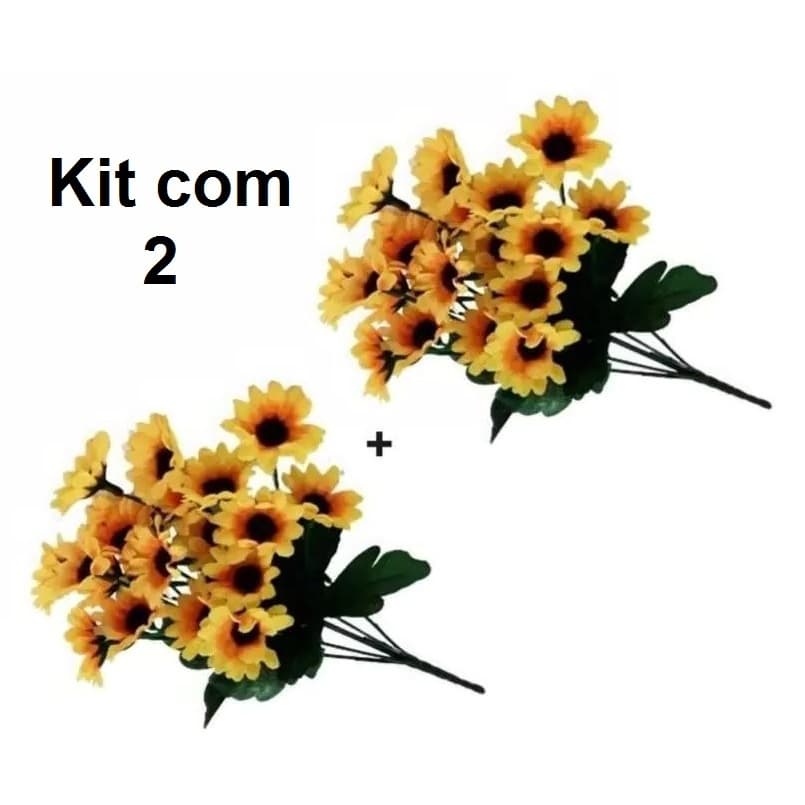 Kit Buques de Girassol com 22 flores artificial cada buquê. para decoração