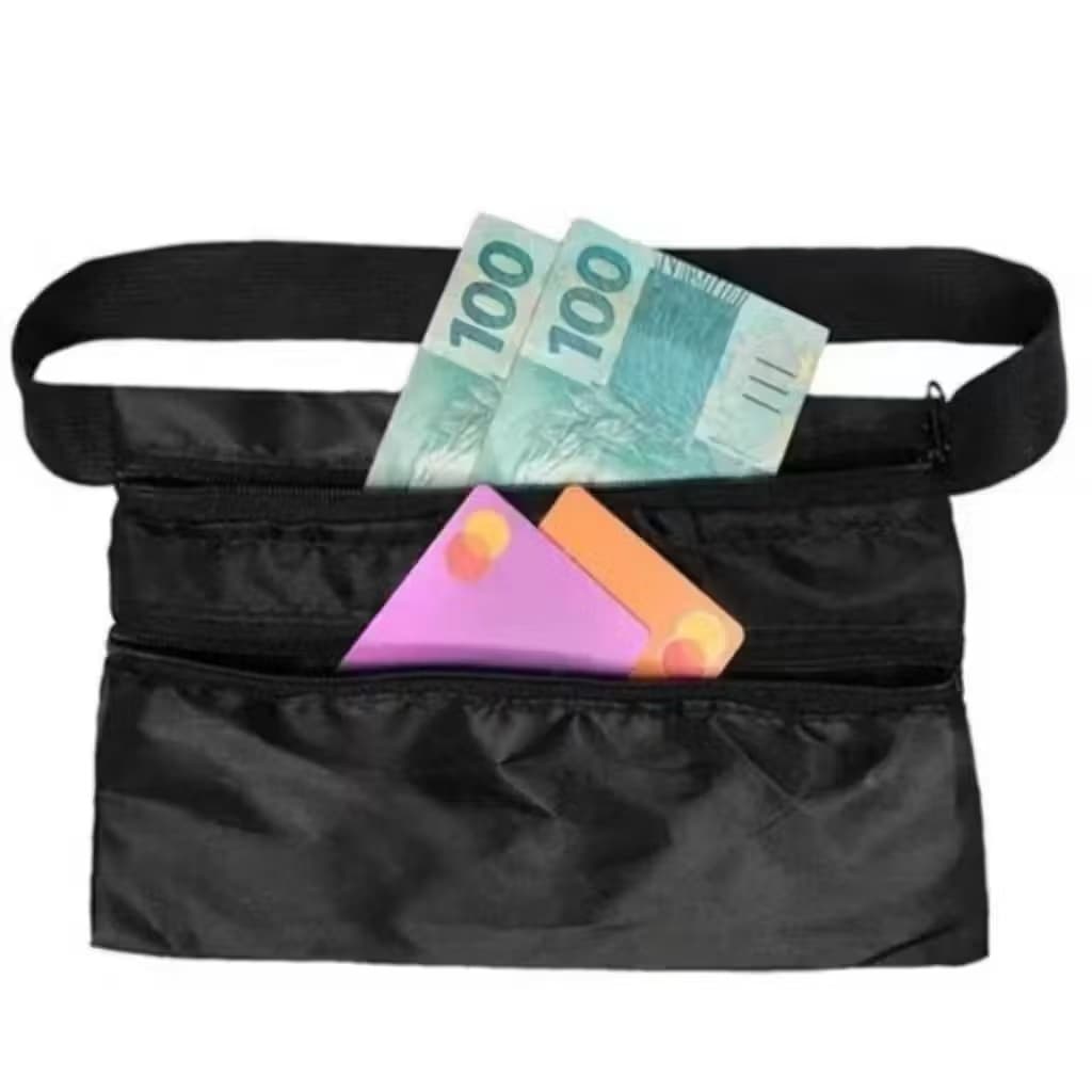 Kit com 2 Porta dinheiro bolsa cintura porta money bolsa, doleira
