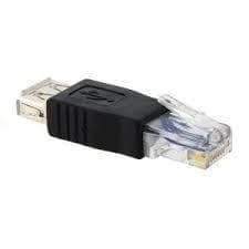 UTAKEE USB Fêmea RJ45 4PIN Adaptador De Rede Conversor Telefone Jack AF 6P2C Conector