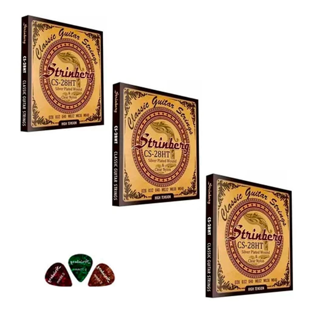 Kit 3 Encordoamentos Strinberg P/ Violão Nylon Cs28ht