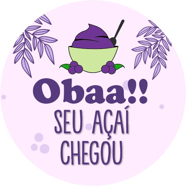 Adesivo 100 und Oba seu açaí chegou