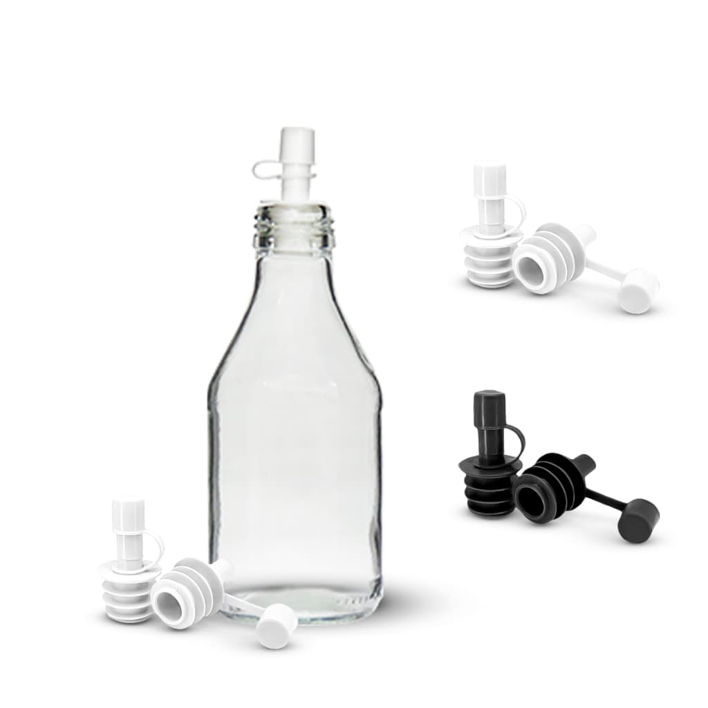 12 Garrafas De Vidro Coquinho 200ml Com Bico Dosador