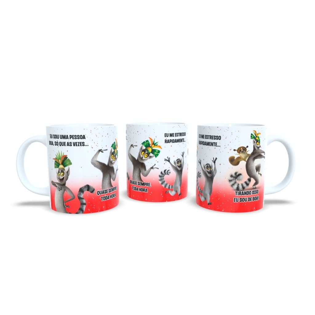 Caneca Personalizada Divertida Rei Julian Madagasgar - Eu sou de boa, stress