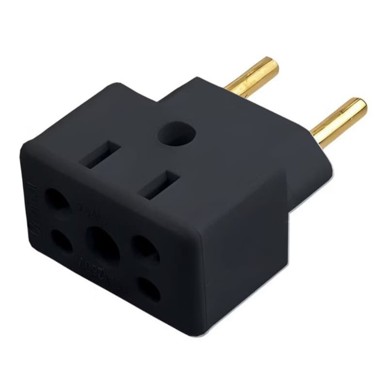 05 adaptadores tomada PRETO pino grosso e fino para Air fryer e microondas bob quadrado 10a 20a ampere