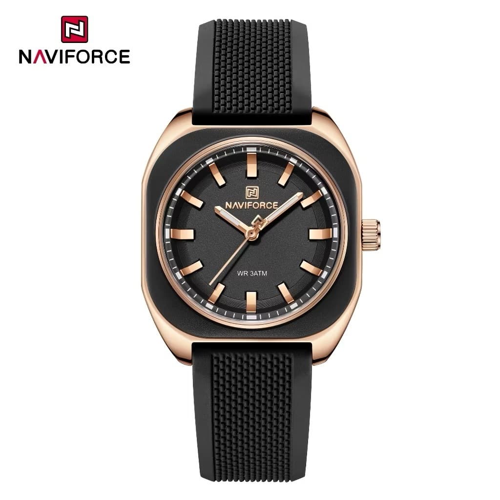 Relógio Feminino Naviforce  NF5061 Casual e Elegante | Pulseira Silicone | Analógico Quartzo