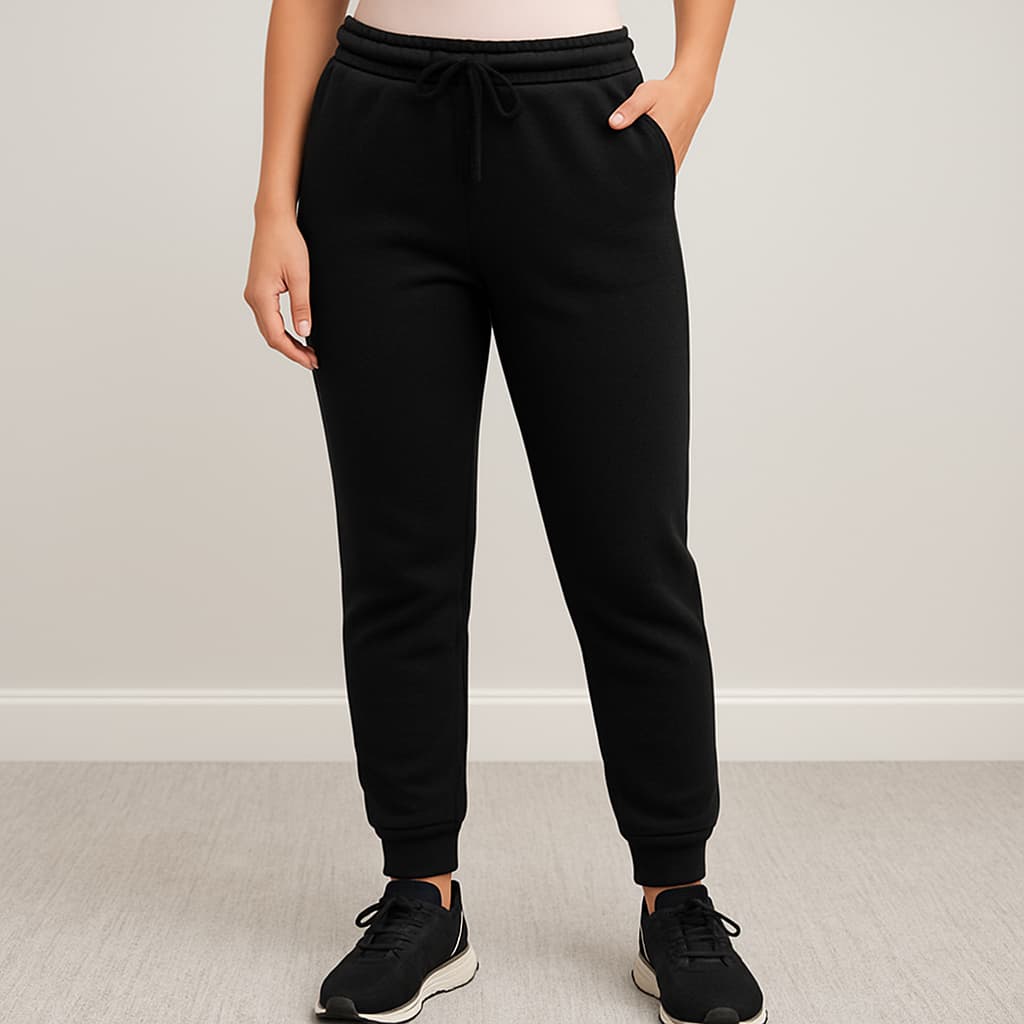 Calça Feminina Moletom Lisa Calça Jogger Algodão Peluciado