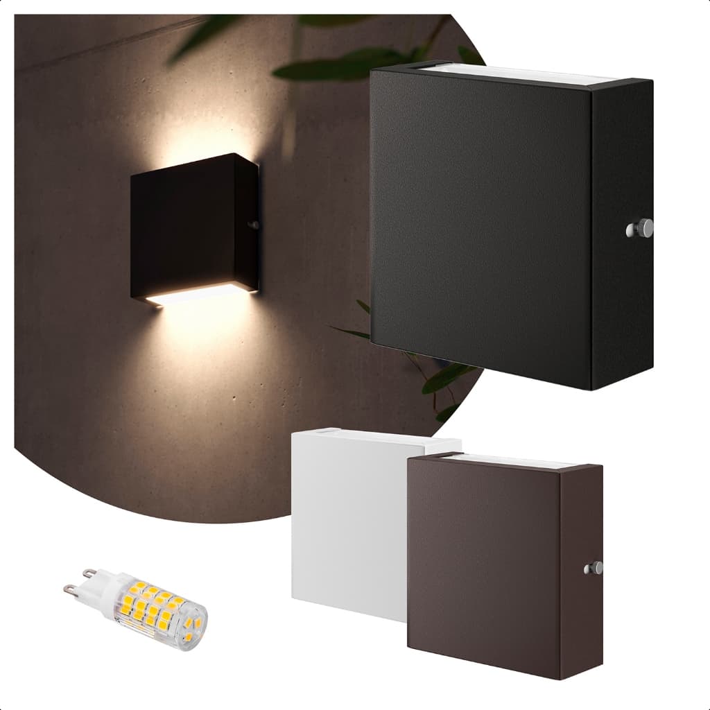 Kit 3 Arandelas Slim 2 Fachos C/ Lâmpada LED 5w - Alumínio e Vidro Externa Muro Parede