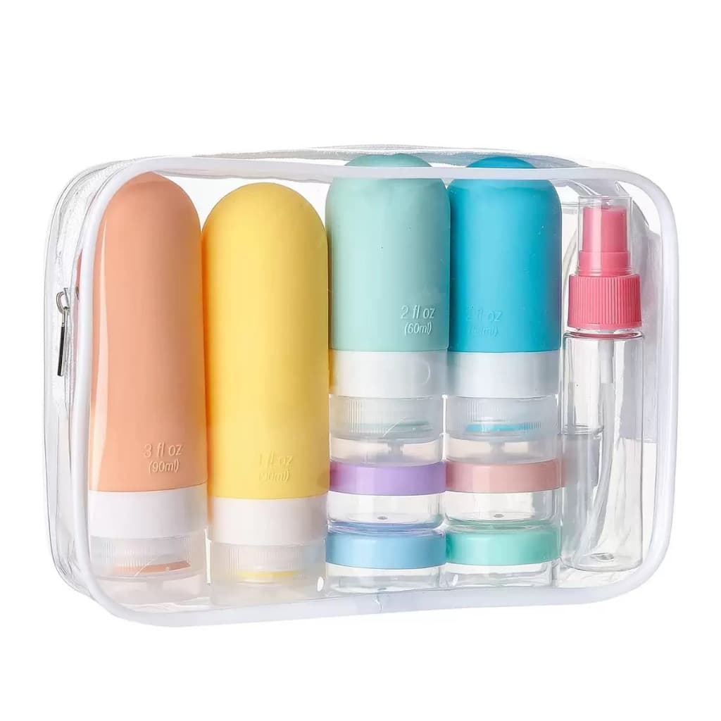 kit organizadora de viagem 15 pecas + bolsa kapbom ka-6092