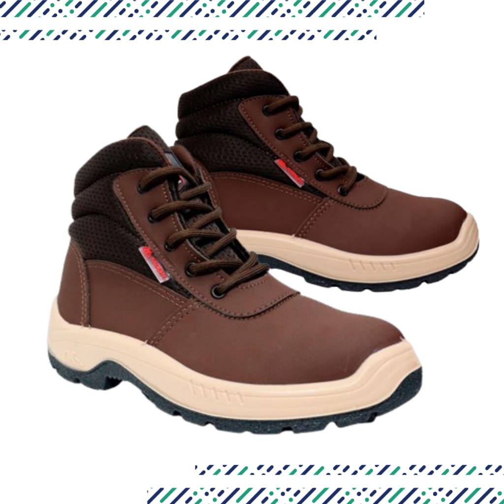 Bota de Segurança Marrom Botina Microfibra Kadesh Adventure Biqueira PVC Proteção Para Eletricista