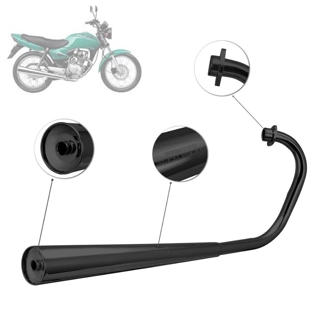 Escapamento Escape Gemoto Rancing Para Moto Honda Titan Ks 125 Fan 2000 2008 Ml 1 Abafador