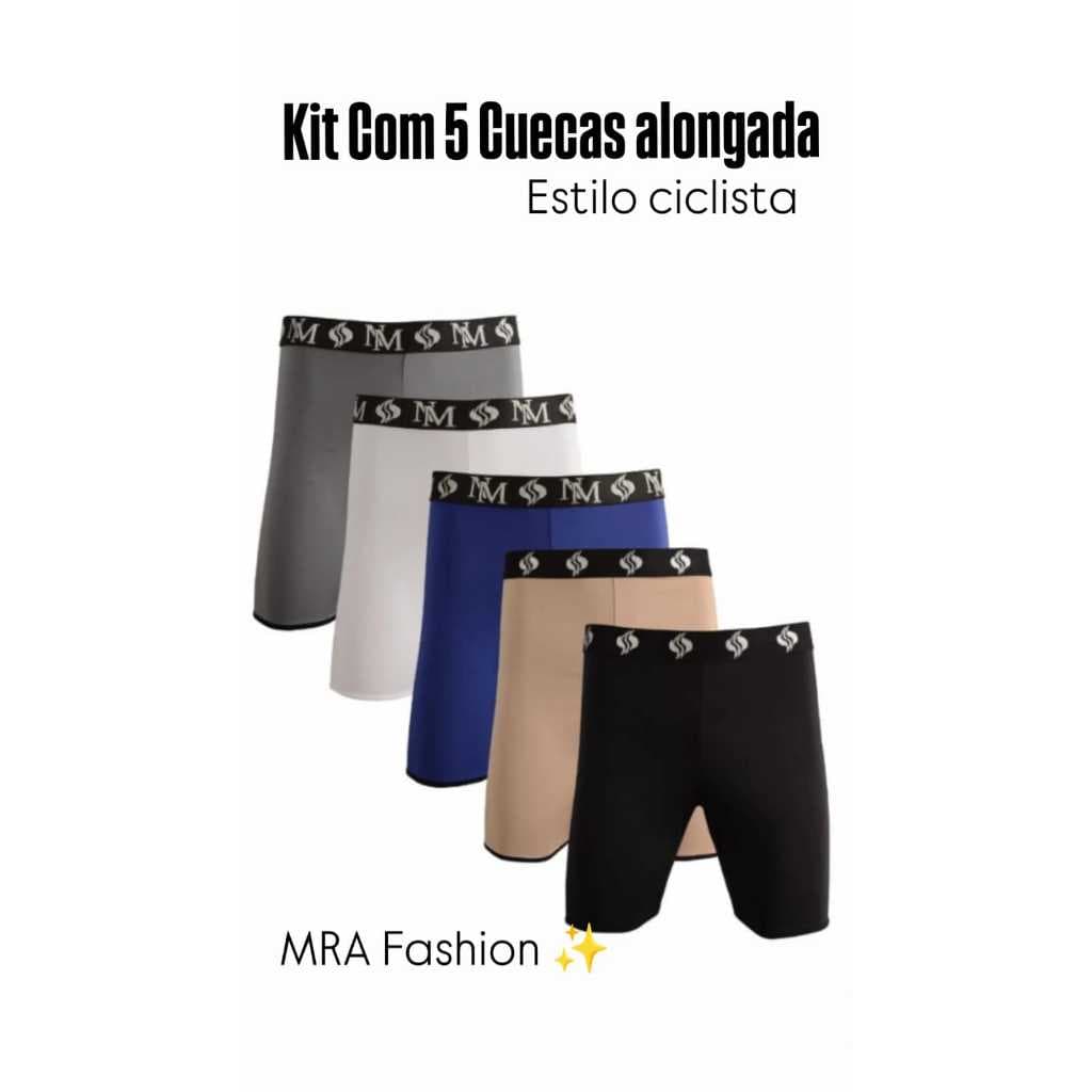 Kit 5 Cuecas Ciclista Comprida Súper Confortável não enrola nas pernas.