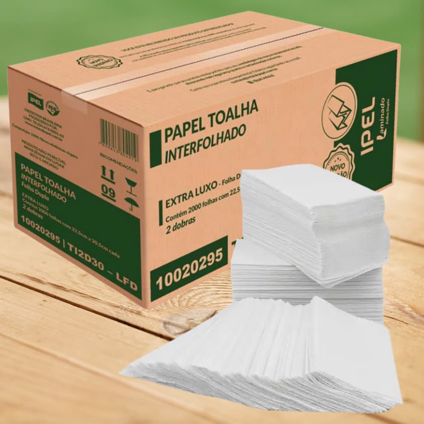 Papel Toalha Interfolha Extra Luxo FOLHA DUPLA C/2000 Ipel - Caixa Fechada