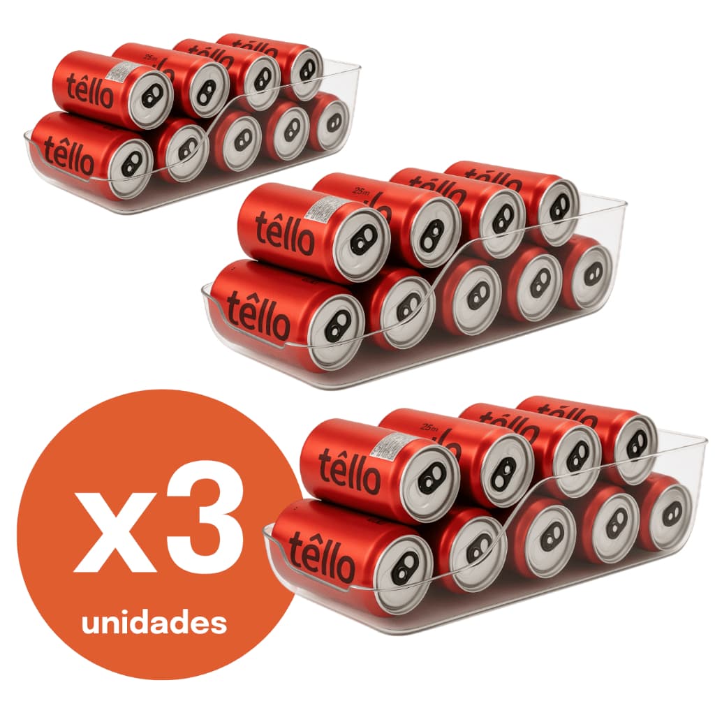 Kit 3x Organizador De Latas Cesto Decorativo Lyor Rígido