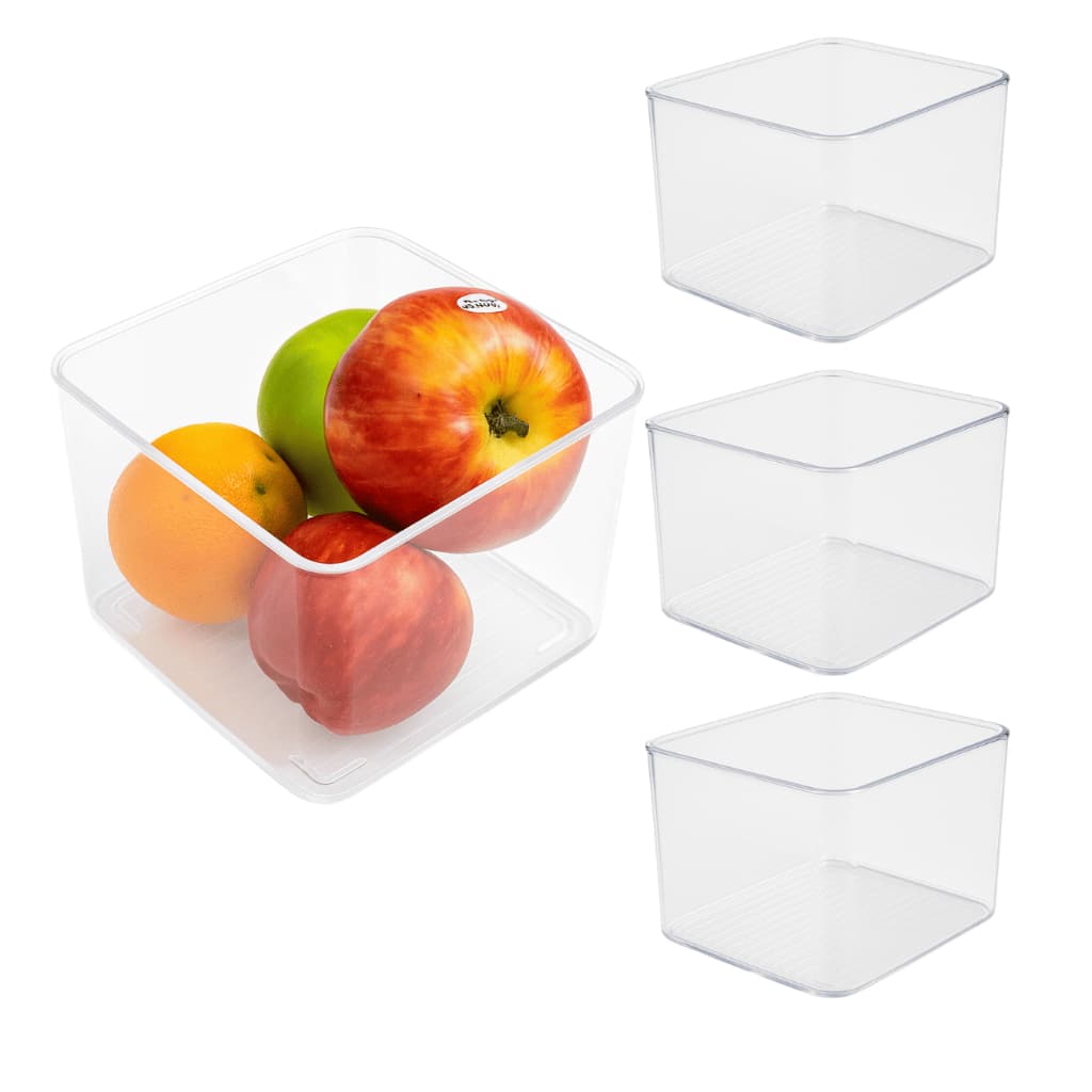 Kit 3 Caixas Organizadoras Geladeira Armário E Cozinha 15cm