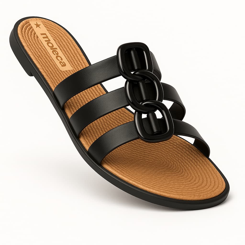 Sandália Moleca Feminina Rasteira Chinelo Casual 5297-566