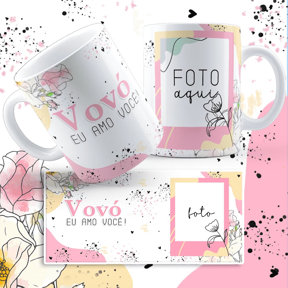 Caneca de Porcelana Personalizada Mãe Pai Irmão Irmã Tia Tio Vovó Vovô Com foto Vários modelos