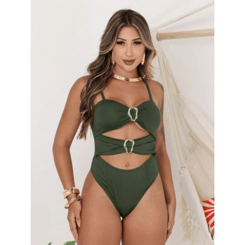 Body feminino com detalhes fivelas