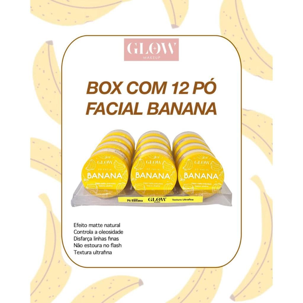 Kit 12 Pó Facial Banana Profissional Looser Powder Matte Aveludado e Resistente à Água