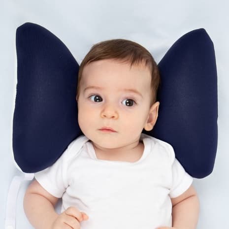Suporte para Cabeça e Protetor de Pescoço Infantil Borboleta Baby Pil Azul Marinho