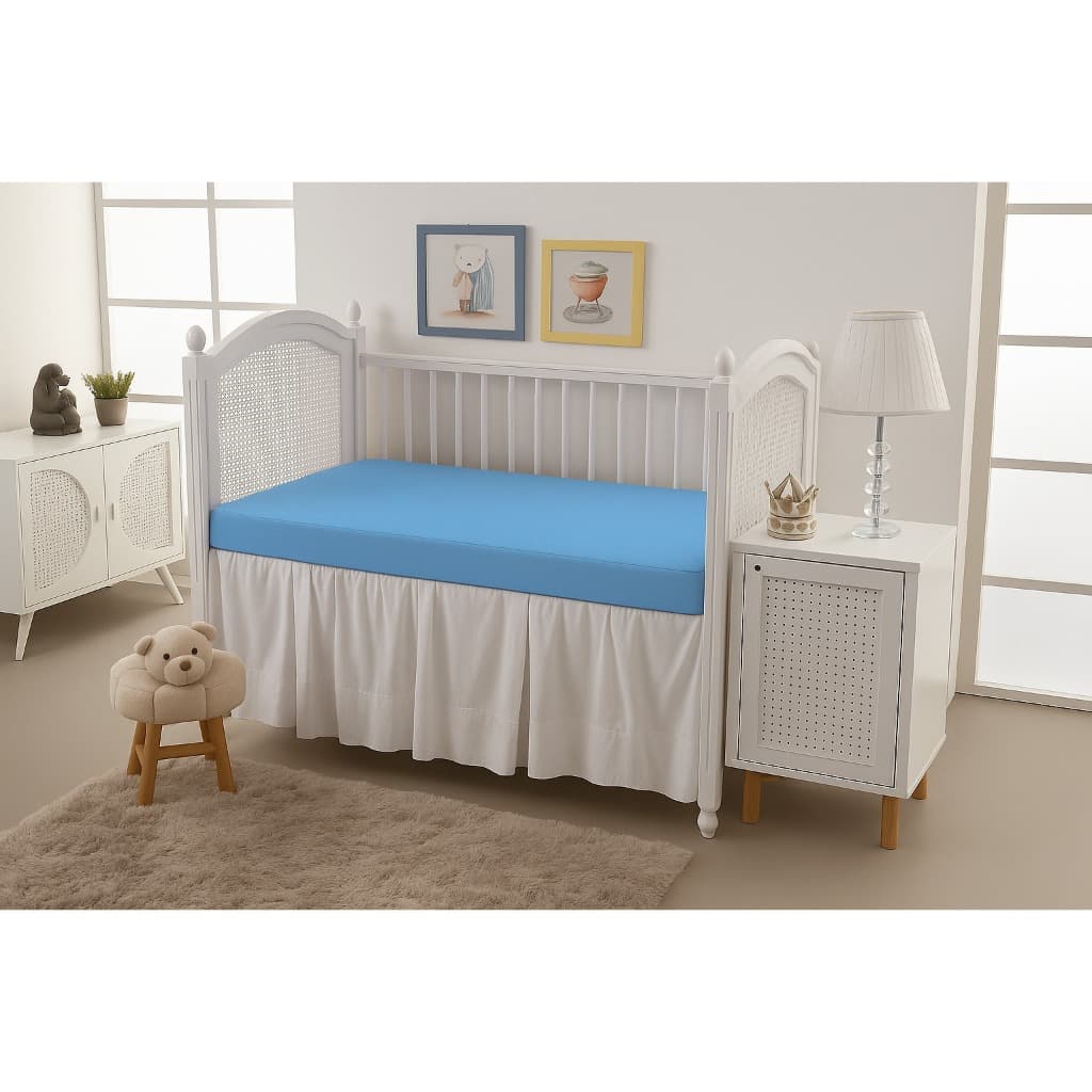 Capa Protetora Impermeável Para Berço Americano Matelada 1,30m x 70cm x 12cm Microfibra Premium