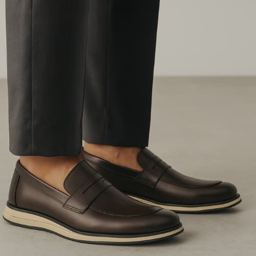 Sapato Casual Mocassim Doc Moda Elegante Masculino Em Couro Vegano DIfranca - 20800 - Café