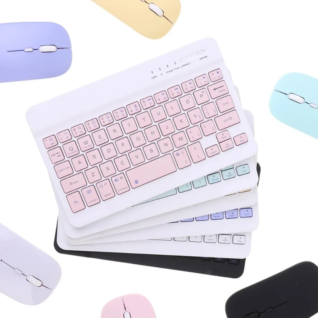 Kit Teclado e Mouse Air Bluetooth Compacto e Design Moderno Compatível Com Celulares/Notebook/Tablet