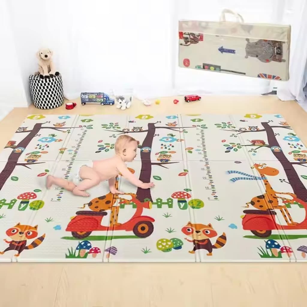 Tapete Térmico Infantil Dupla Face Dobrável 2m x 1,5m – Tatame Grande Macio com Estampa