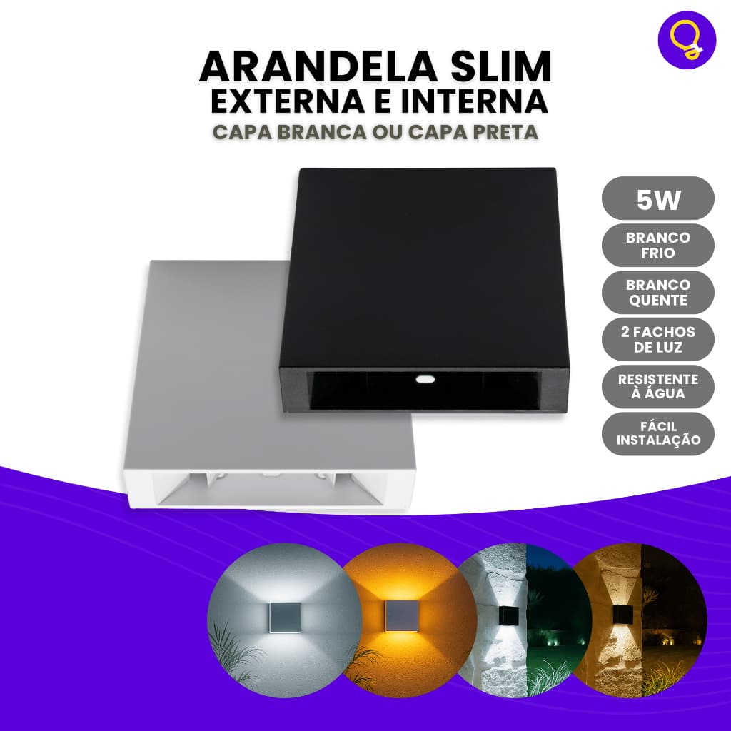Arandela 2 Friso Interna Externa Led Incluso Luz Branco Frio ou Quente Bivolt