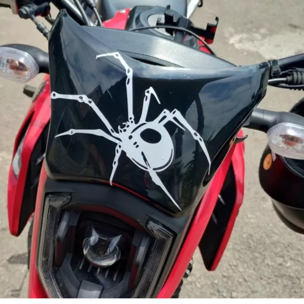 Aranha Adesivo Recortado em Vinil  Preto Branco carro tanque moto Resistente Água