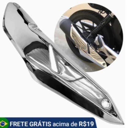 Protetor Escapamento Escape CB Twister 250 16-22 Cromado Adptavél CG 160
