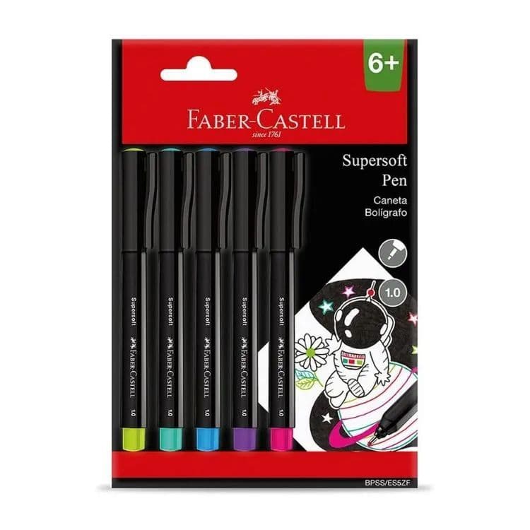 Kit Canetas Coloridas SuperSoft Boligrafo 1.0mm Faber Castell