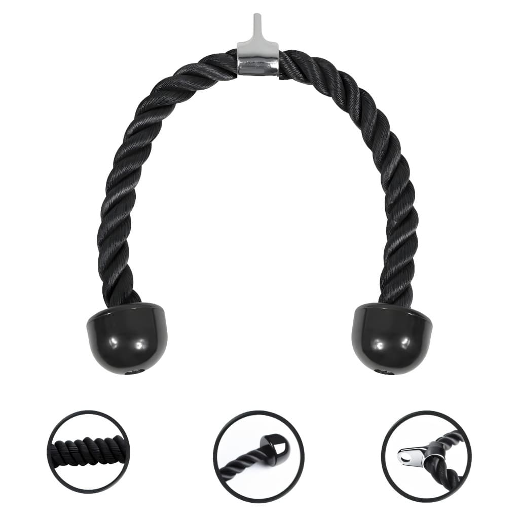 Puxador Corda Tríceps Pulley Academia Nylon Reforçado Ponteira Emborrachada JustGoFit