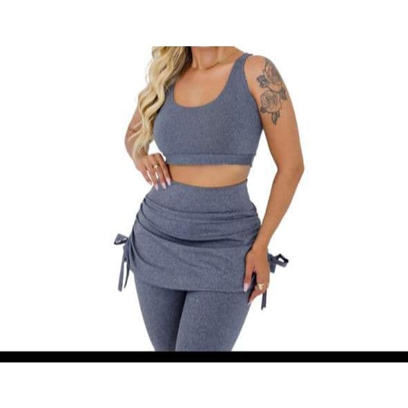 Conjunto top e calca  legging academia suplex saia tapa bumbum fitnes malhar