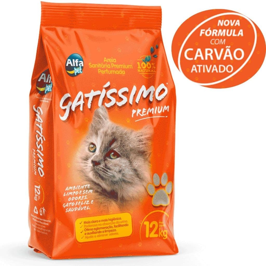 Areia Sanitária Premium Kets Gatissimo 12kg para Gatos