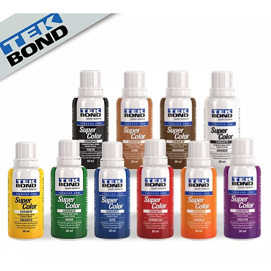 CORANTE PIGMENTO 50ML TEKBOND - DIVERSAS CORES