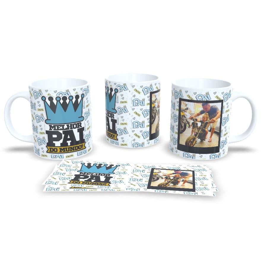 Caneca Dia dos Pais Melhor Pai do mundo Personalizada com foto