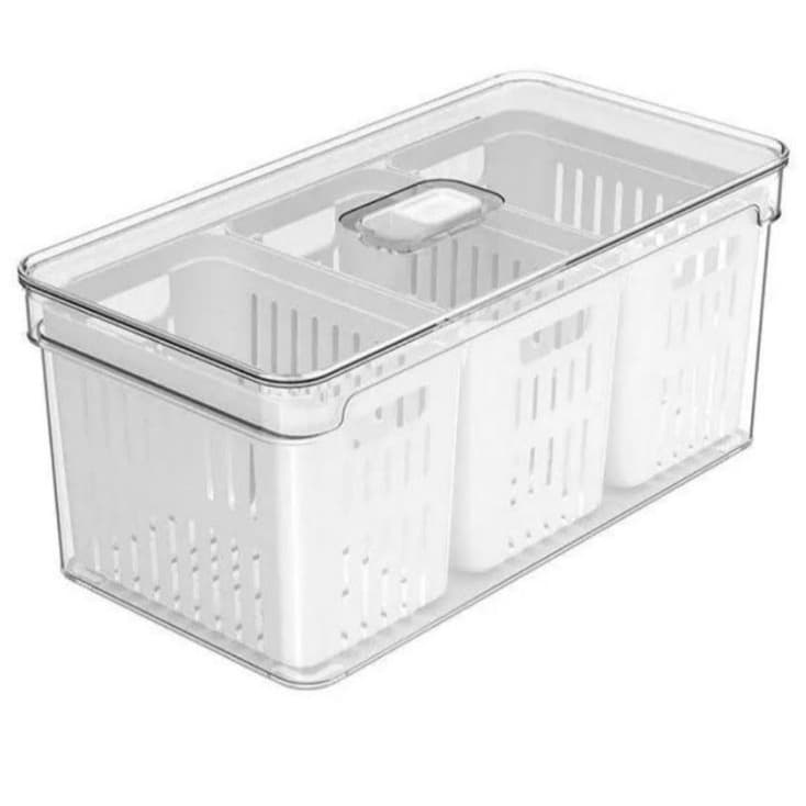 Organizador De Geladeira Frutas Verduras Legumes Acrílico Cesto Triplo Clean 5 L Ou