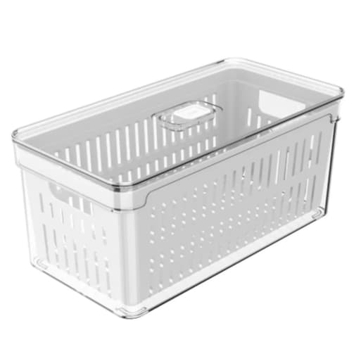 Organizador de Frutas Legumes e Verduras de Geladeira com Cesto Linha  5 LClear Fresh OU