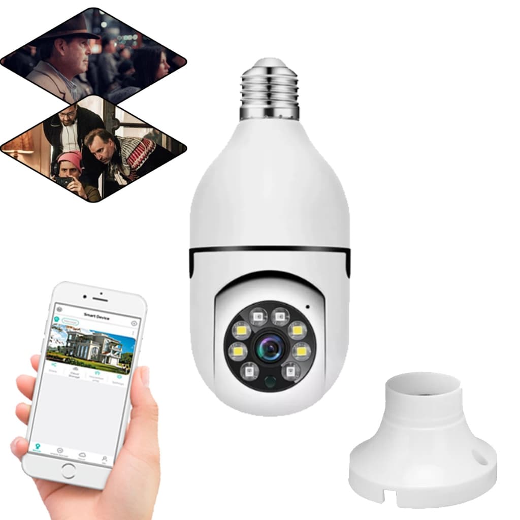 Câmera Ip Lâmpada Wifi Full Hd Visão Noturna Yoosee 8177 Xben