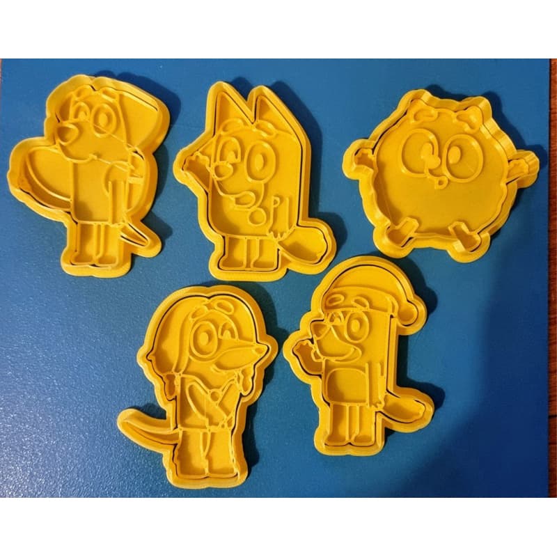 Cortadores de biscoito/massinha Bluey conjunto com 5 peças