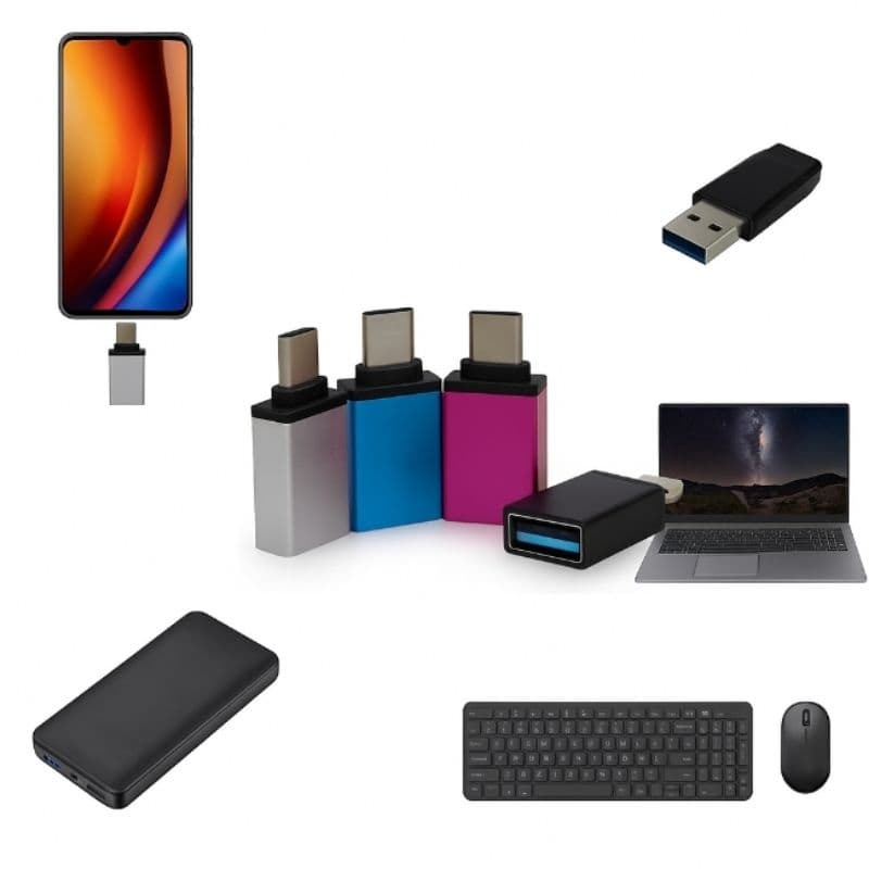 Adaptador USB Tipo C Macho OTG Saída USB 3.0 Alta Velocidade Compacto Compatível Com Diversos Dispositivos