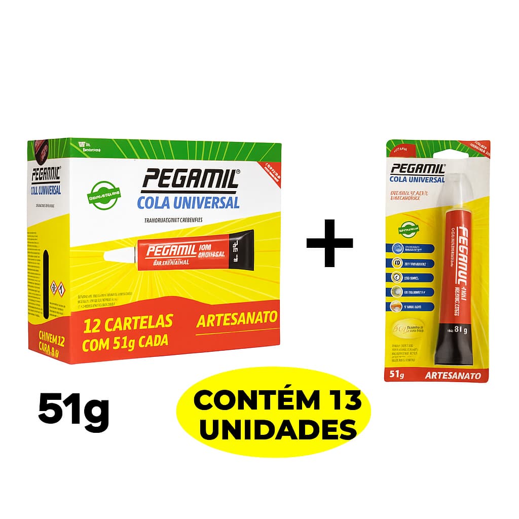 Cola Universal Pegamil 51g Caixa Com 13 Unidades
