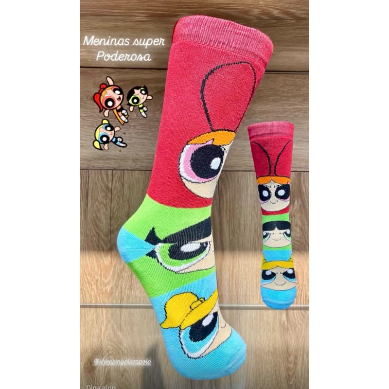 MEIAS DIVERTIDAS GAROTAS SUPER PODEROSAS  (Crossfit) (bike) (patins) (ENVIO IMEDIATO)