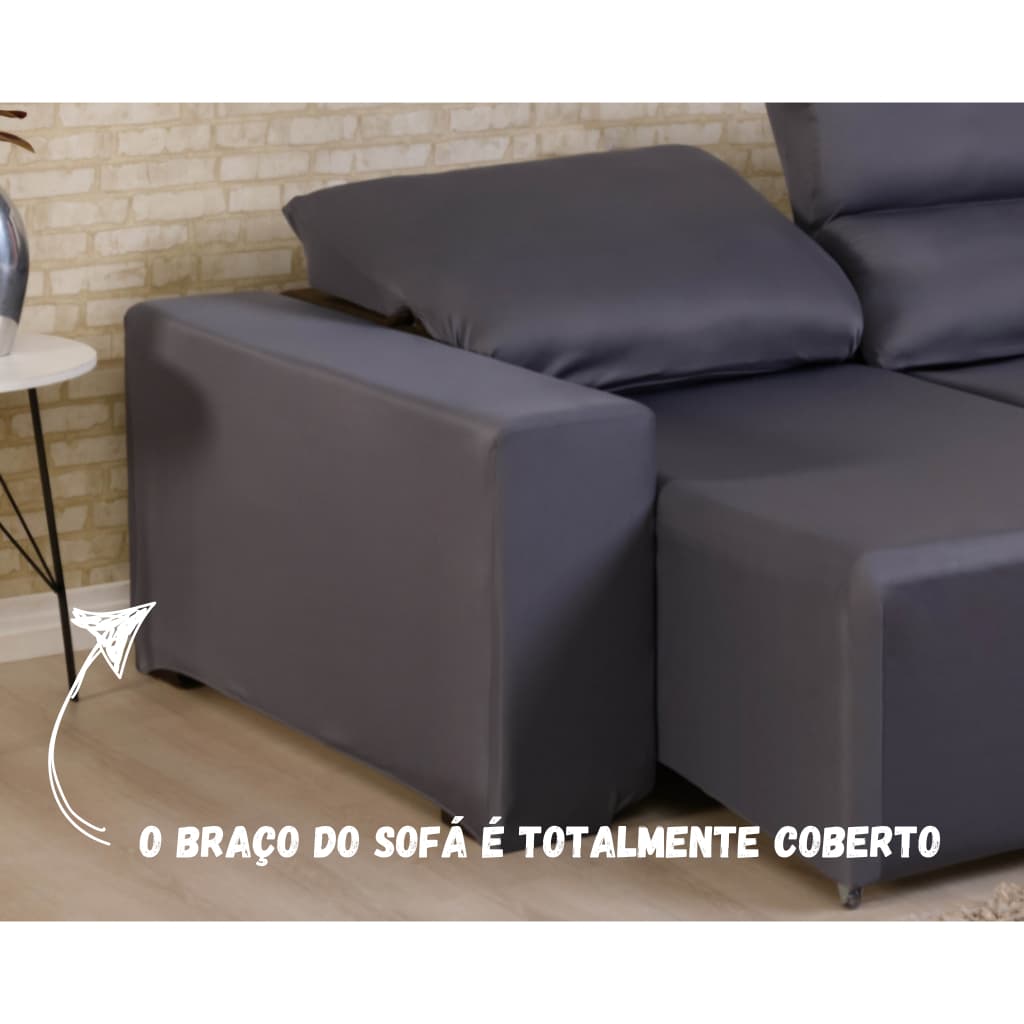 kit Capa de Sofá Retrátil 2 lugares Cobertura Total + 2 Almofadas estampadas