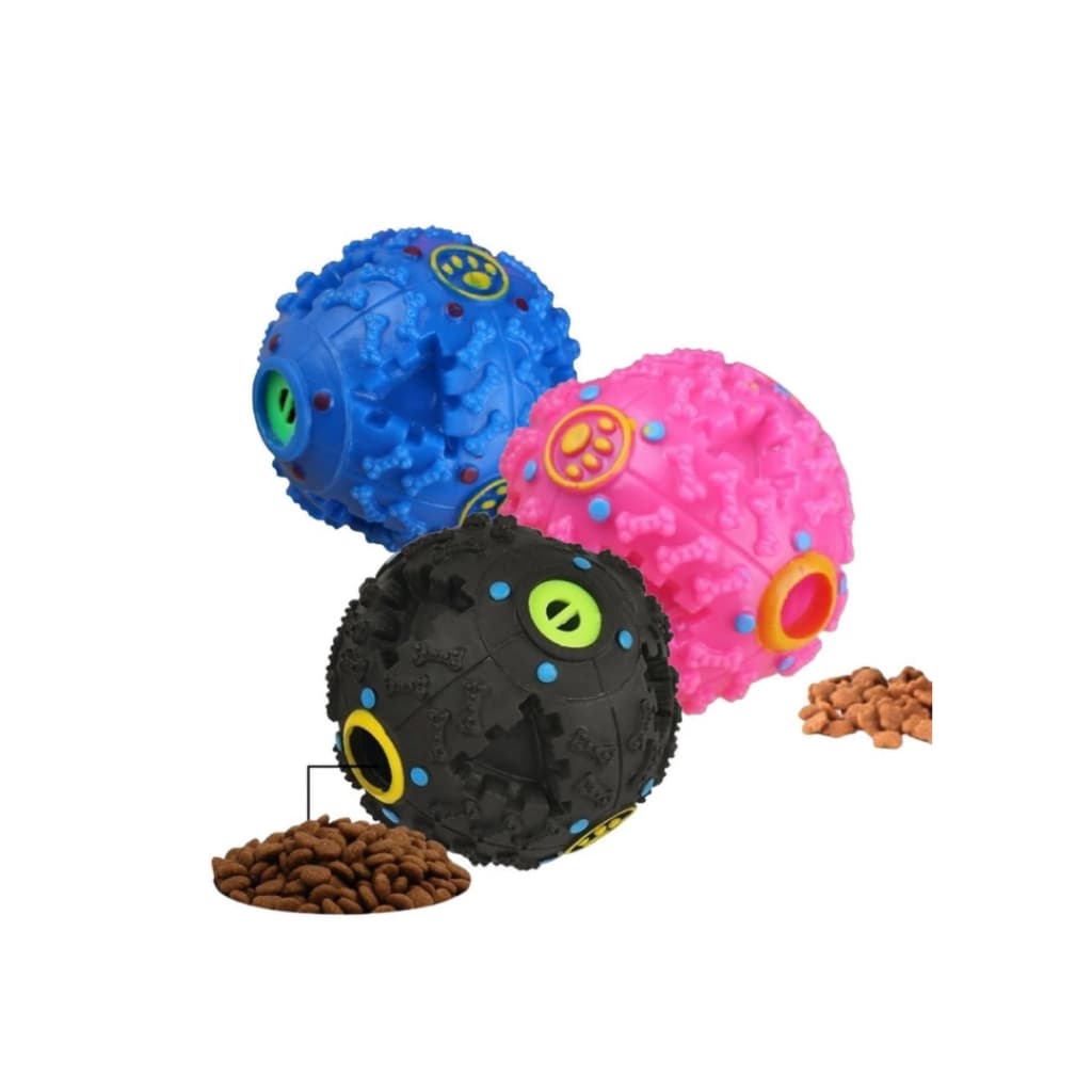 Bola Interativa Brinquedo Pet c/ Bola Porta Petisco Ração Para Cachorros Brinquedo Pet com Apito Som