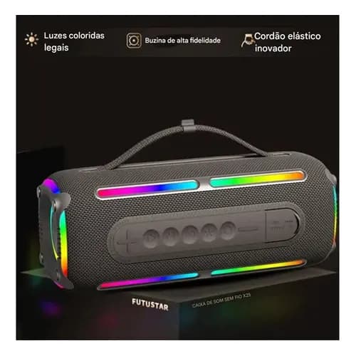 Caixa De Som 200W RGB Prova D´Água Eletromex EL-1106 - Dragão