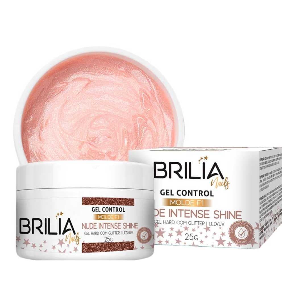 Brilia Nails Gel Control Nude Intense Shine 25g Molde F1 Cabine Led/Uv